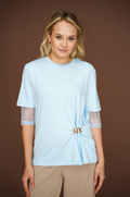 Памучна блуза LIVIA синя 