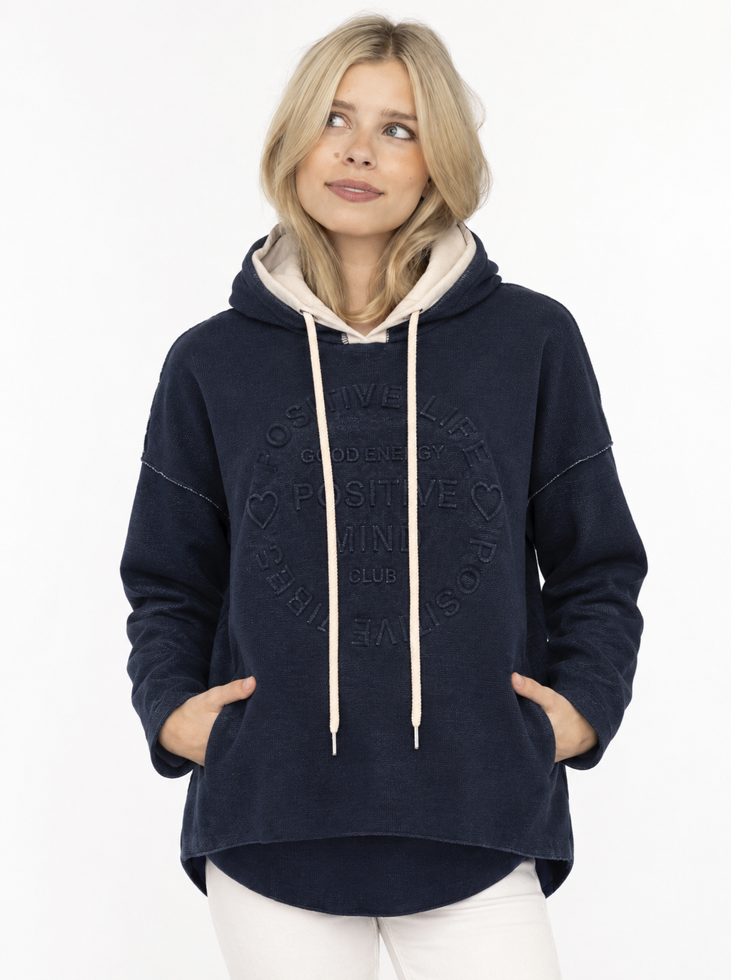 Суитшърт Плетиво POSITIVE MIND HOODIE