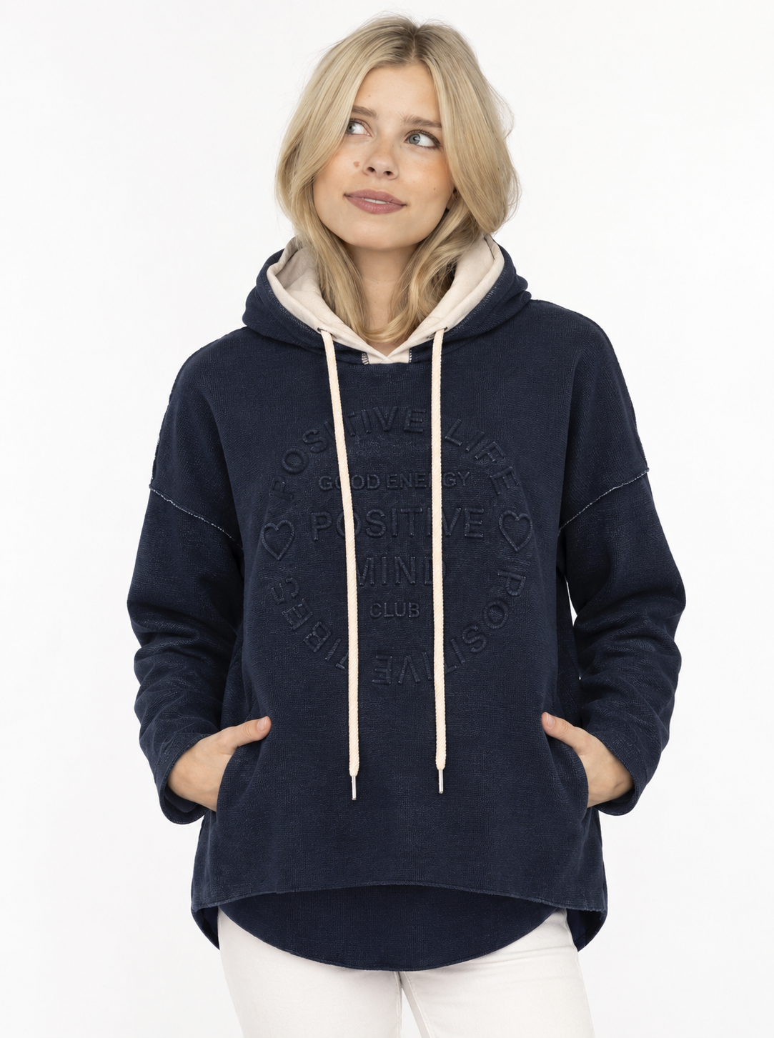 Суитшърт Плетиво POSITIVE MIND HOODIE