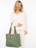Чанта Shopper Heart Quilting Зелен