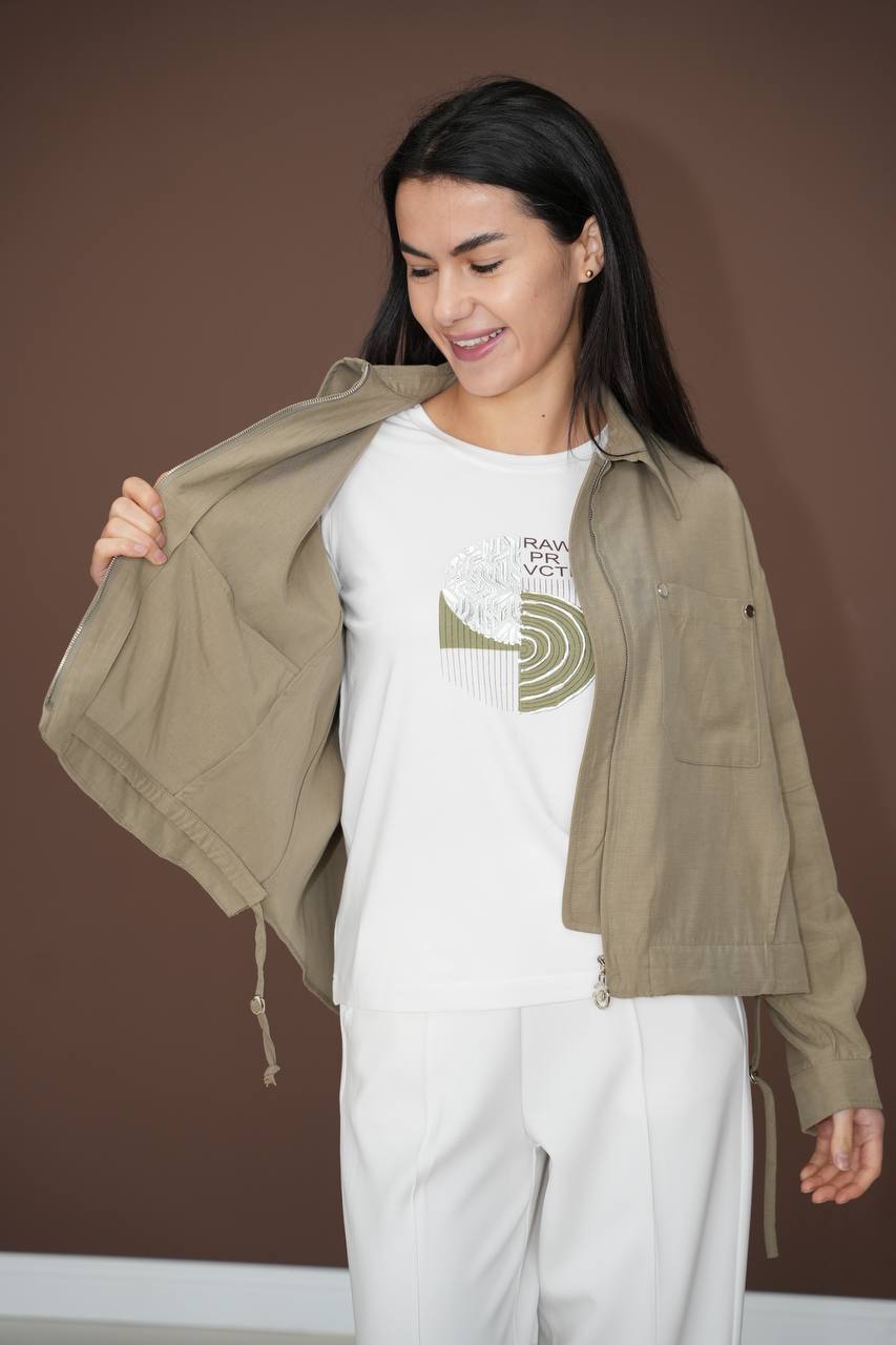 Комплект от 3 части SOLÉA Лен и Cupra, маслинено зелен