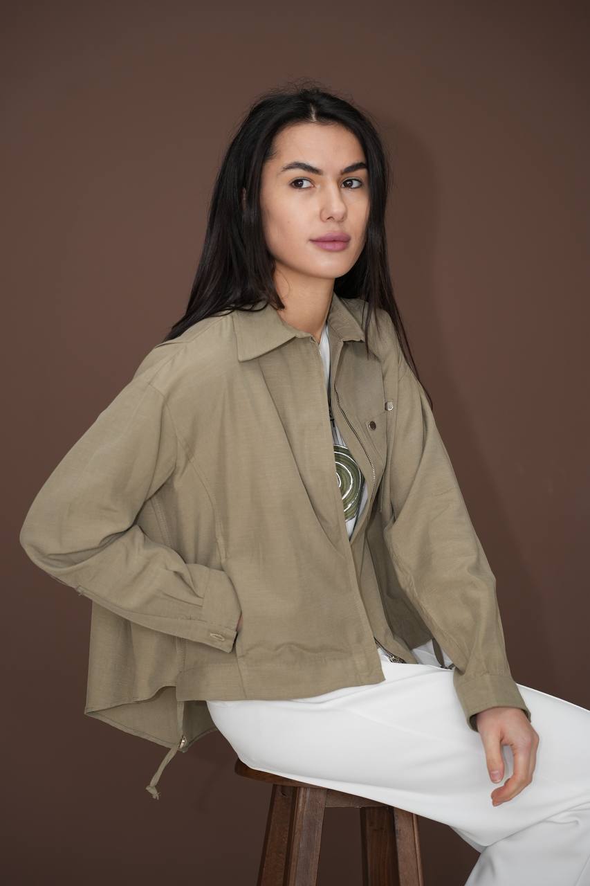 Комплект от 3 части SOLÉA Лен и Cupra, маслинено зелен