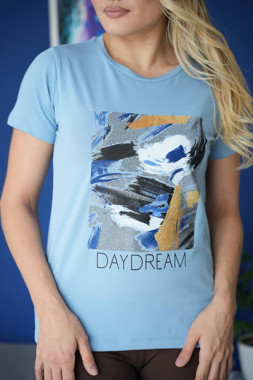 Памучна тениска DAYDREAM, синя 