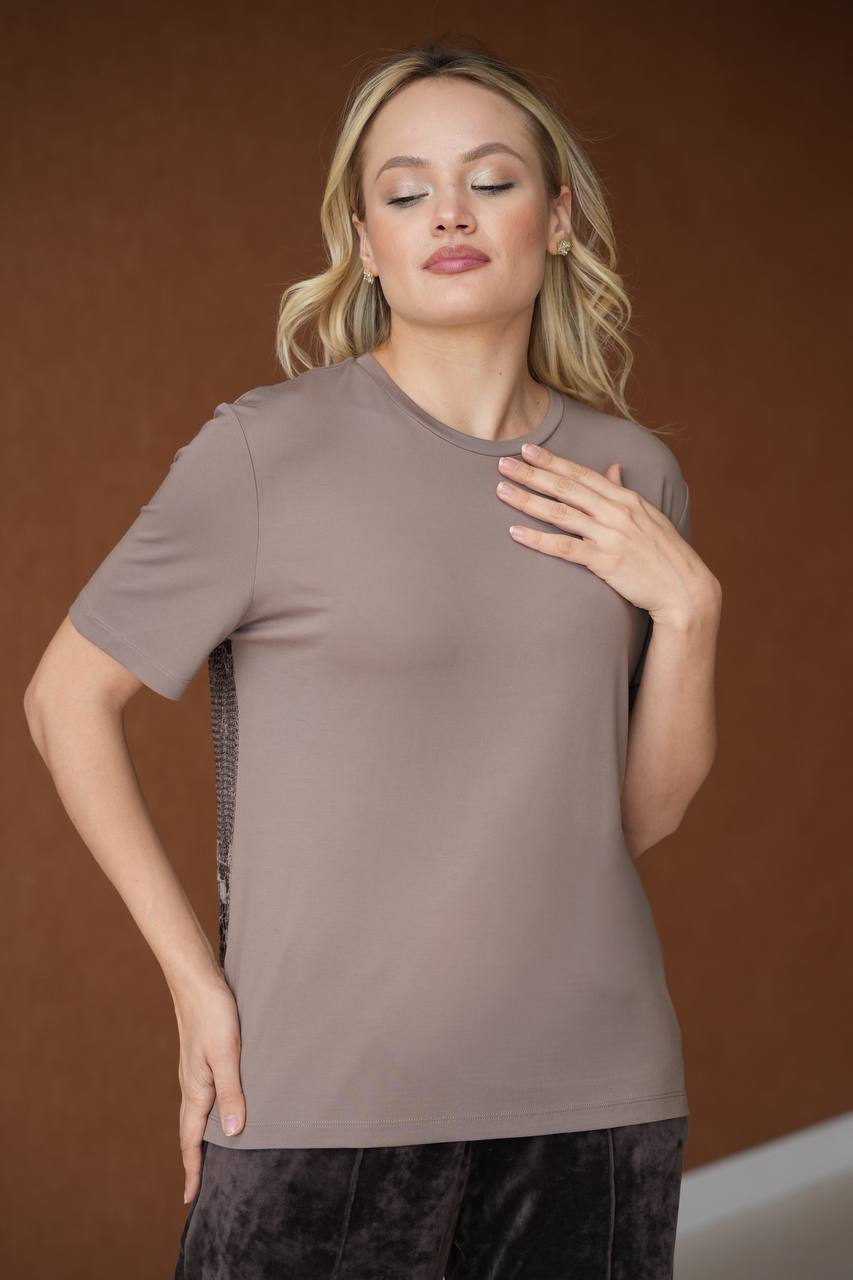 Топ с дантела Signature Mocca 